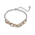 Minimalistisches zweifarbiges Armband aus 18K vergoldetem Edelstahl für Damen - Dickes und Dünnes Zweifarbiges Armband (32412)