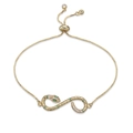 Elegantes 18K vergoldetes Schlangen-Unendlichkeitsarmband mit grünen Zirkonia-Steinen - S-Form Unendlichkeitsschlangen-Stil (32391) / Gold