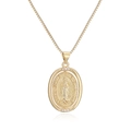 Collar con medalla de Nuestra Señora de Guadalupe bañada en oro 18k con circonitas - Dorado