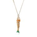 Exquise 18K vergulde koi vis hanger ketting met kleurrijke schubben op een witte achtergrond - Emaille Koikarper Vis Hanger Halsketting (25426)