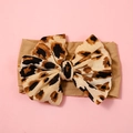 Macro view of leopard print bow headbands with soft nylon elastic base for babies - 14.5*10.5cm / Classic Leopard