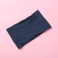 Detailed close-up showing the soft knitted texture and navy blue fabric of this nylon headband - Dark Blue