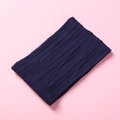 Close-up of navy blue jacquard knit headband with detailed cable weave texture - 15.5*8.5cm / Navy Blue