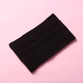 Close-up of black cable knit jacquard pattern on soft nylon baby headband - 15.5*8.5cm / Black