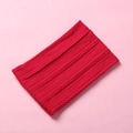 Detailed knit cable pattern on soft red winter neck warmer for babies and kids - 15.5*8.5cm / Dark Red