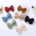 Lot de barrettes à cheveux nœuds en tricot pour filles en diverses couleurs pastel - Couleurs mélangées aléatoires