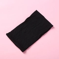 Macro shot of black nylon knit headband showing soft stretch fabric texture - Black