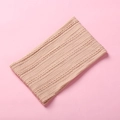 Detail of soft jacquard nylon baby headband showing cable knit texture and apricot finish - 15.5*8.5cm / Khaki