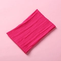 Detailed close-up of knitted baby headband texture featuring jacquard cable patterns - 15.5*8.5cm / Rose Red