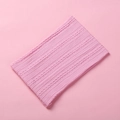 Macro shot of pink jacquard nylon headband with detailed cable knit texture and soft fabric - 15.5*8.5cm / Water Pink