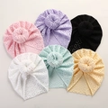 Lace hollow doughnut baby beanie hats in six colors including pink and purple - 21*19 cm / Random Color
