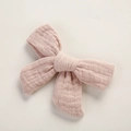 Détail de la pince à cheveux noeud en mousseline de coton rose pour bébés filles - 9.5*7 CM / Khaki Clair
