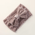 Weiches Nylon-Baby-Stirnband mit Blumen-Jacquard-Schleife in Altrosa für Babys - Braun