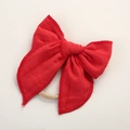 Rotes Baby-Stirnband mit Jacquard-Schleife und weichem Nylon-Gummiband für Kleinkinder - Rot