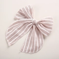 Barrette à cheveux avec nœud en tissu rayé rose et blanc pour filles accessoire chic - Rose Clair