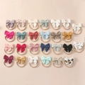 Bulk set of 27 colorful cotton bow headbands for newborns with soft nylon elastic bands - Random Color