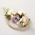 Detailansicht des böhmischen Baby-Stirnbands mit 3D-Stoffblumen und Nylon-Haarband - Morandi Mehrlagiger Stoffblumen-Stil (3)