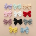 Set de 11 barrettes à cheveux pour filles avec nœuds en dentelle brodée colorée - 8.5*6.5 cm / Couleur Aléatoire