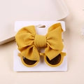 Detail of yellow bow nylon headband and round sunglasses set on display card - Card Packaged Set / Ginger Yellow Set