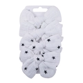 Detail of four-piece soft cotton baby hair clips with white and star patterns - Set 9 (FHML-2251)