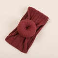 Détail du bandeau jacquard pour bébé rouge vin avec un nœud de style donut - Emballage OPP individuel / Wine Red (#2)