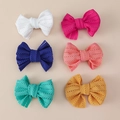 Set di 6 fermagli per capelli con fiocco in rete colorata per bambine in vari colori - Stile Fermaglio a Fiocco / Colore Casuale