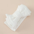 Detailed view of the soft white jacquard texture on a double-layer baby bow headband - 17*8cm / White