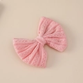 Detail showing the pink knitted texture and jacquard weave pattern of the bow hair clip - 11*9cm / Pale Pink (#9)