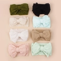 Lot de 8 bandeaux extensibles pour bébé avec grands nœuds en tulle colorés - Couleur Aléatoire