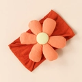 Detailed view of baby elastic headband with 3D padded flower decoration in red and orange - Headband 15*8.5cm / Red (#7)