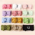 Lot de 12 bandeaux élastiques pour bébé avec grands nœuds et texture tricotée - Couleur Aléatoire / 17*8.5cm