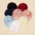 Lace baby headbands and hats with bow decoration in various solid colors for newborns - 20*17cm / Random Color