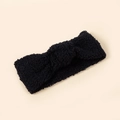 Diadema de vellón sherpa negro para bebé con diseño de nudo cruzado muy suave y cálido - 19*8.5cm / Azul Oscuro