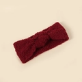 Diadema para bebé en lana de cordero granate con un diseño de nudo suave trenzado - 19*8.5cm / Rojo Sangre