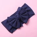 Diadema elástica de punto para bebé con un gran lazo 3D en color azul marino oscuro - Azul marino