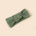 Moosgrünes Fleece-Babystirnband mit einer weichen 3D-Struktur Schleife für Babys - 19*8.5cm / Grün
