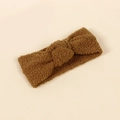 Braunes Fleece-Babystirnband mit Teddywollschleife für neugeborenes warmes Haarstyling - 19*8.5cm / Hellkaffee