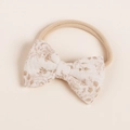 Details der geblümten Baumwollschleife und des weichen Nylon-Haarbandes für Babys - Vintage Blumen Stil (#6)