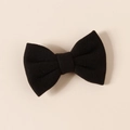 Classic black faux cashmere bow hair clip for girls with a soft velvety texture - 8.5*6cm / Black