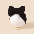 Détail d'un bandeau à double nœud noir en tissu jacquard sur un support de tête blanc - 16*8.5cm / Noir