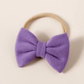Diadema para bebé con lazo de cachemira sintética violeta y suave nailon elástico - 8.5*6cm / Morado