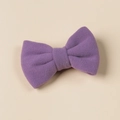 Handmade purple faux cashmere bow hair clip for girls with soft plush texture - 8.5*6cm / Purple