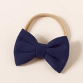 Diadema para bebé con lazo azul marino de imitación cachemira y banda de nailon - 8.5*6cm / Azul marino
