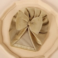 Baby-Turbanmütze aus Cord mit großer Schleife in warmem Khaki-Beige für Kleinkinder - 17.5*8.3cm / Grün