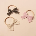 Lot de trois bandeaux à nœuds en tricot peluche pour bébés avec bande en nylon souple - Couleur Aléatoire