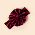 Bandeau élastique en velours pour bébé avec grande fleur plissée rouge bordeaux - 18*5.5cm / Rouge Sang