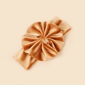Bandeau élastique pour bébé avec grand nœud en velours plissé de couleur ambre doré - 18*5.5cm / Orange