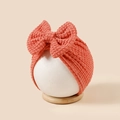 Bonnet turban bébé rose corail en tricot élastique avec grand nœud pour nouveau-nés - 18*18cm / Rouge pastèque