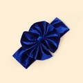 Bandeau élastique pour bébé avec grand nœud en velours bleu roi plissé - 18*5.5cm / Bleu saphir