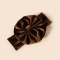 Bandeau élastique pour bébé avec grand nœud plissé en velours de couleur marron foncé - 18*5.5cm / Brun Foncé